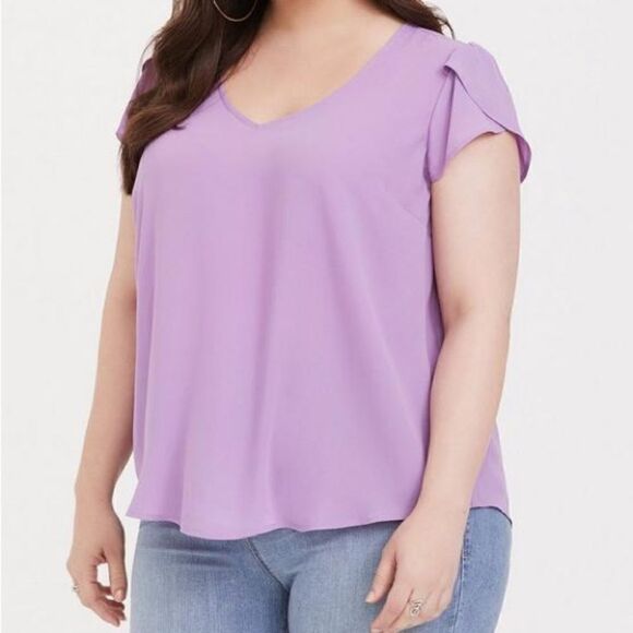 Torrid Georgette Tulip Sleeve Blouse - Picture 1 of 8